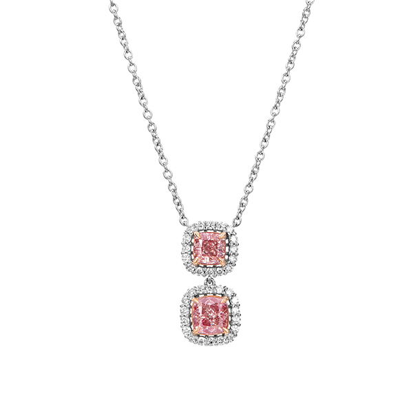 Natural Pink and White Diamond Pendant – 4174 – Dazzling gems