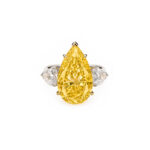 12ct Pear Shape Yellow Diamond Ring