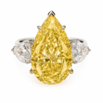 12ct Pear Shape Yellow Diamond Ring