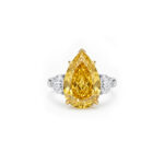12ct Pear Shape Yellow Diamond Ring
