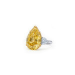 12ct Pear Shape Yellow Diamond Ring - Image 2