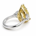 12ct Pear Shape Yellow Diamond Ring - Image 2
