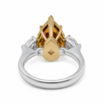 12ct Pear Shape Yellow Diamond Ring - Image 3