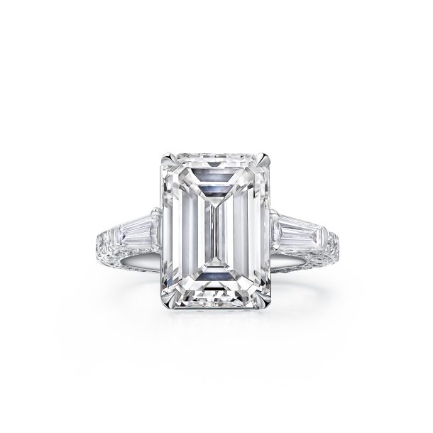 8ct Emerald Cut With Baguettes Side Stones – Home | GemmaFineJewelry