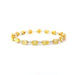Elegant Mix Shaped Yellow Diamond Bracelet
