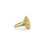 3ct Yellow Pear-Shaped Ring - Image 2