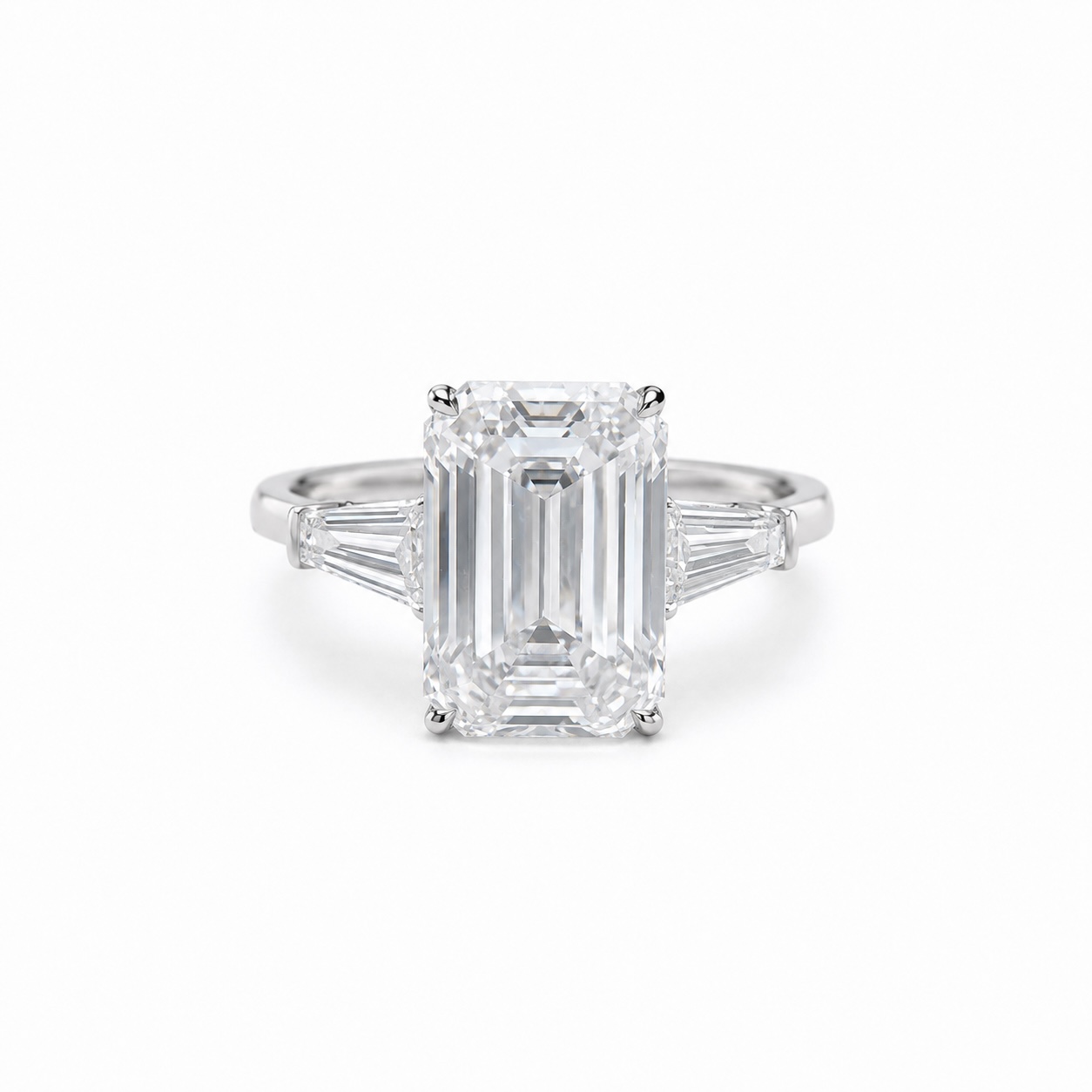 542A69AE-D8DB-403B-AE99-5DC9EE1AD1B4 5ct Emerald Cut Diamond Ring - Image 1