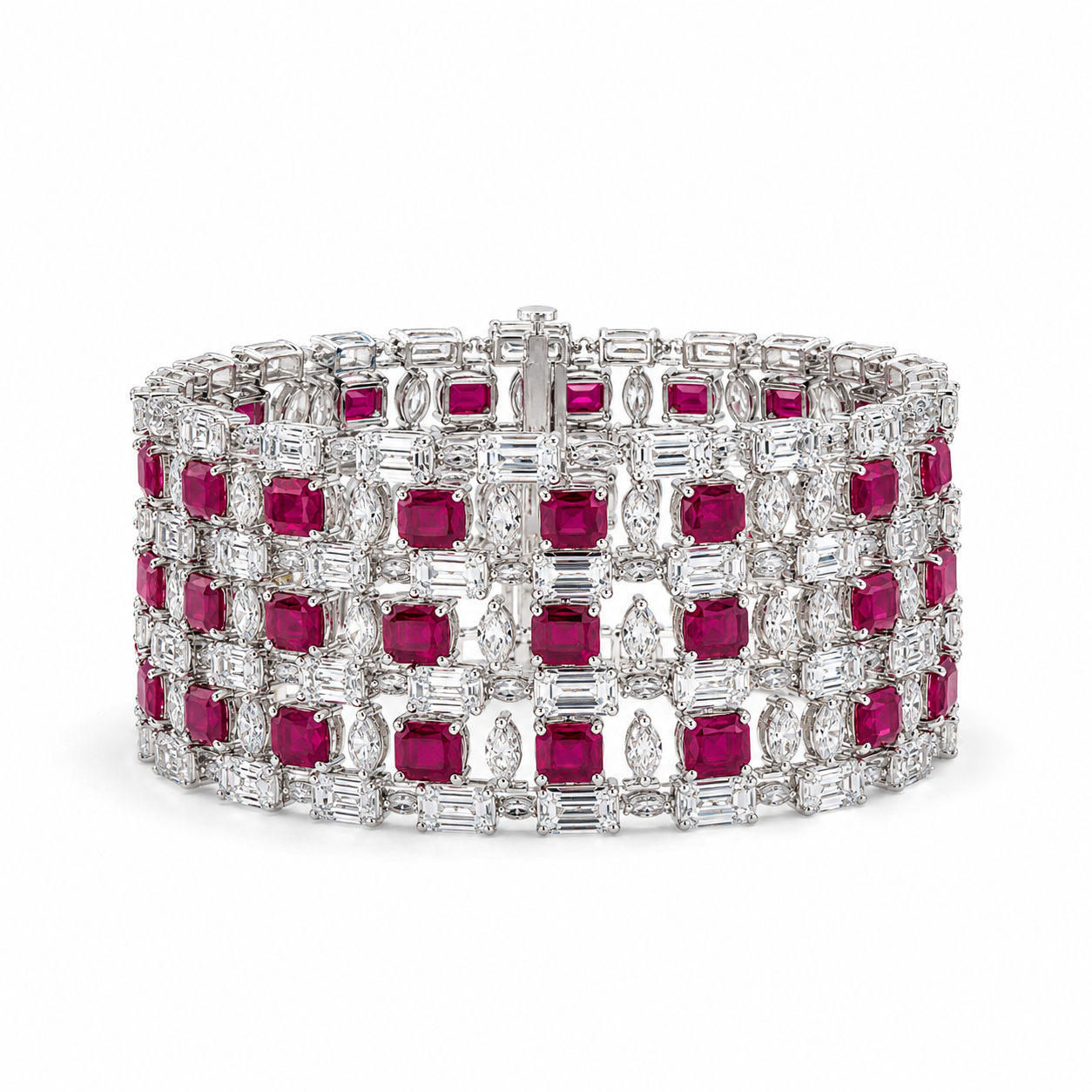 AEFED664-7C50-4C86-B105-4B6D69AF5A42 Elegant Ruby & Diamond Bracelet - Image 1
