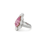 2ct Pear Shape Fancy Light Purplish Pink Ring - Image 3