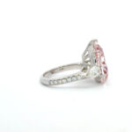 7.78ct Fancy Pink Pear 3 Stones Ring - Image 2