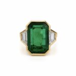 7.87ct Zambian Green Emerald Step-Cut Multistone Ring