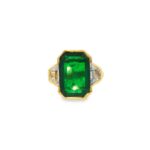 7.87ct Zambian Green Emerald Step-Cut Multistone Ring