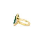 7.87ct Zambian Green Emerald Step-Cut Multistone Ring - Image 2