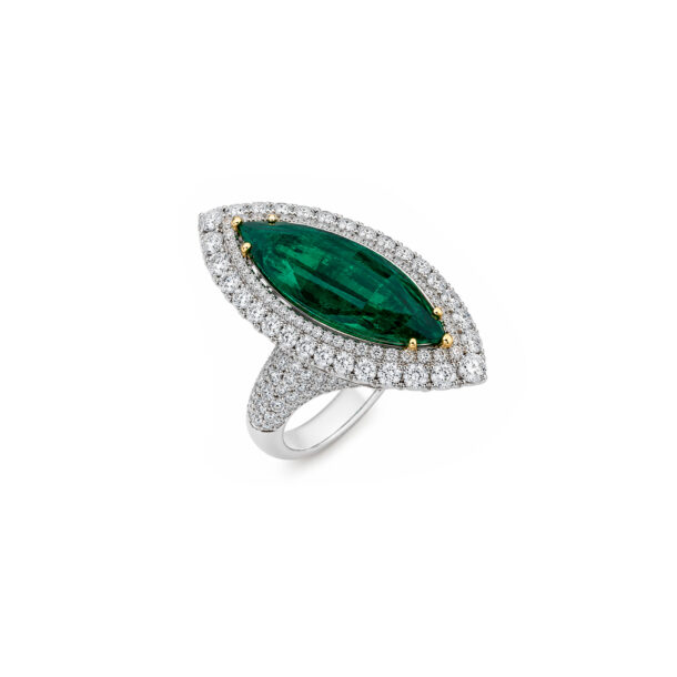 5.92ct Marquise Emerald & 4.21ct Diamond Ring