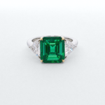 4.86 Zambian Emerald Three-Stone Ring
