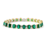 13.26ct Emerald and Diamond Tennis Bracelet