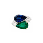 3.30ct Sapphire & 2.43ct Emerald Diamond Ring