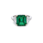 4.86 Zambian Emerald Three-Stone Ring