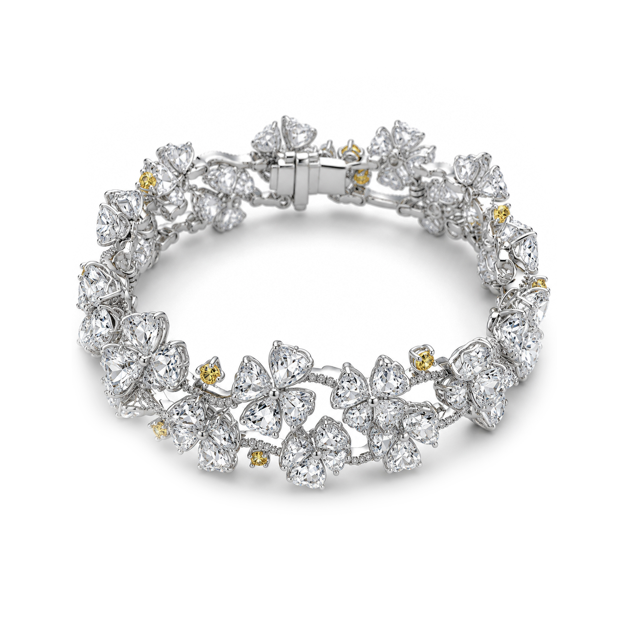 1-5 27.9ct Flower Diamond Bracelet - Image 1