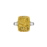 11.10ct Fancy Yellow Cushion Cut Diamond Ring