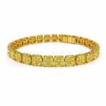 32.29ct Cushion Cut Yellow Diamond Tennis Bracelet