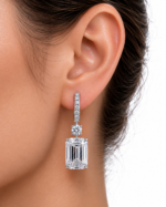 6.08ct x 6.12ct White Diamond Drop Earrings - Image 2