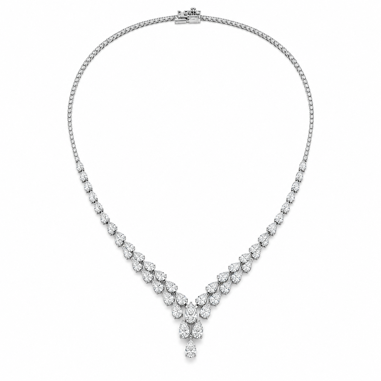 134BE9D9-A8AB-4907-A82D-891F19CC9AAD 21.76ct Pear Shape Diamond Necklace - Image 1