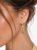 5.5ct & 5.02ct Fancy Light Yellow Earrings - Image 2