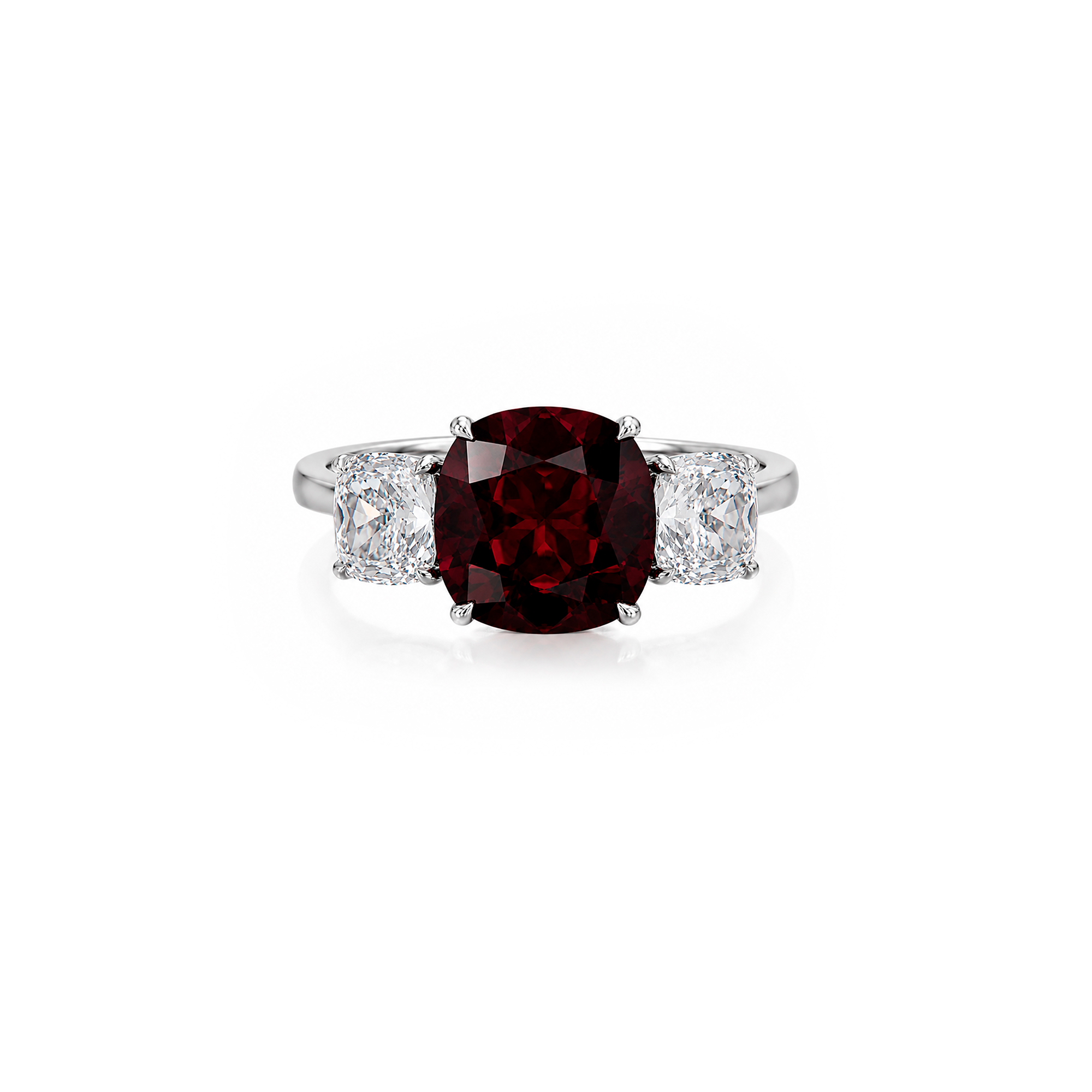 2-8 4.29ct Ruby Three-Stone Ring - Image 1