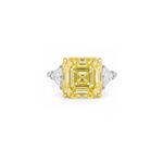 10.03ct Asscher Cut Fancy Yellow Ring