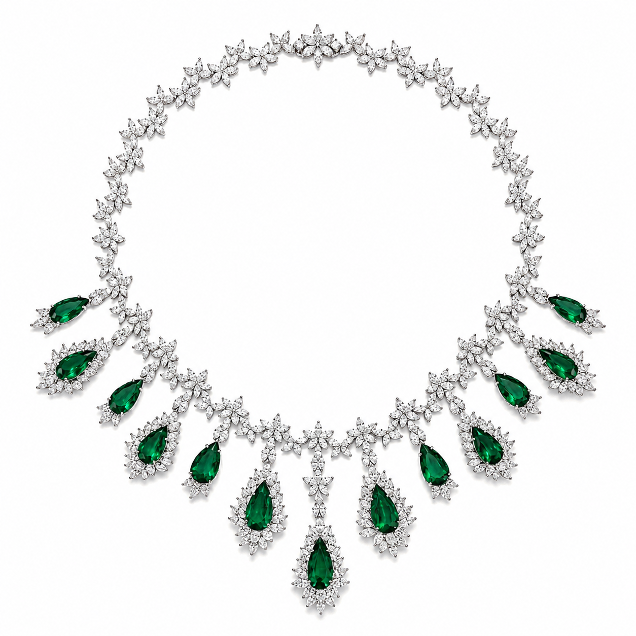 3325476B-3B27-4A12-A62D-35DC2BD0D908 41.27ct Emerald and Diamond Necklace - Image 1