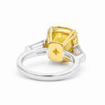 11.10ct Fancy Yellow Cushion Cut Diamond Ring - Image 3