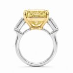 11.10ct Fancy Yellow Cushion Cut Diamond Ring - Image 2