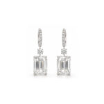6.08ct x 6.12ct White Diamond Drop Earrings