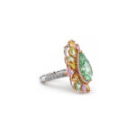 6.03ct Fancy Green Yellow Pear Shape Ring & Pendant - Image 3