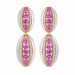 7.24ct Pink Sapphire Diamond Earrings