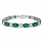 15.78ct Green Emerald and Diamond Tennis Bracelet