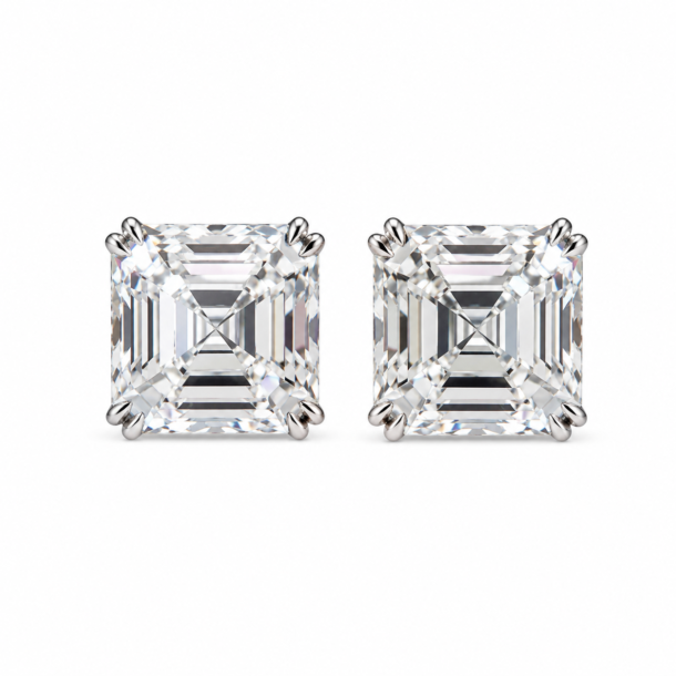 8.03ct & 8.02ct Asscher Cut Studs