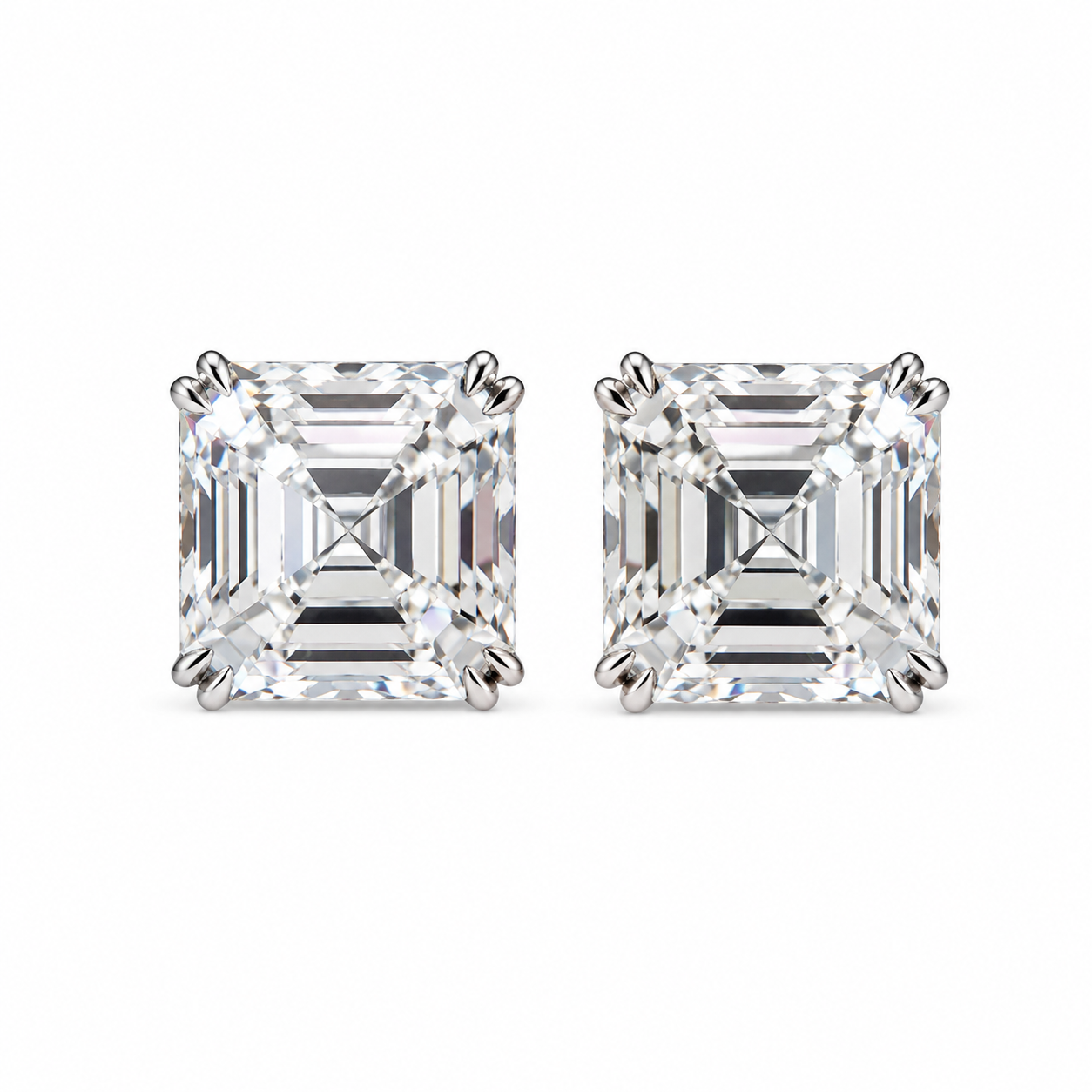 956B2D30-3DFA-478A-90FE-BA36B8310F14 8.03ct & 8.02ct Asscher Cut Studs - Image 1