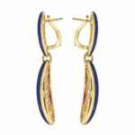 7.01ct Pink Sapphire, 7.37ct Lapis and 3.44ct White Diamonds Drop Earrings - Image 4