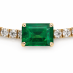 Green Emerald and Diamond Tennis Necklace - Image 2