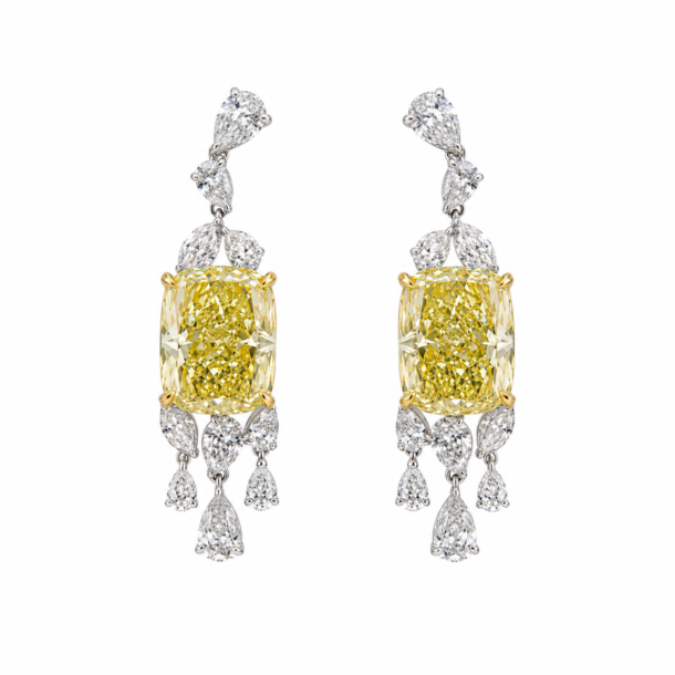 5.96ct & 5.90ct Fancy Yellow Diamond Earrings