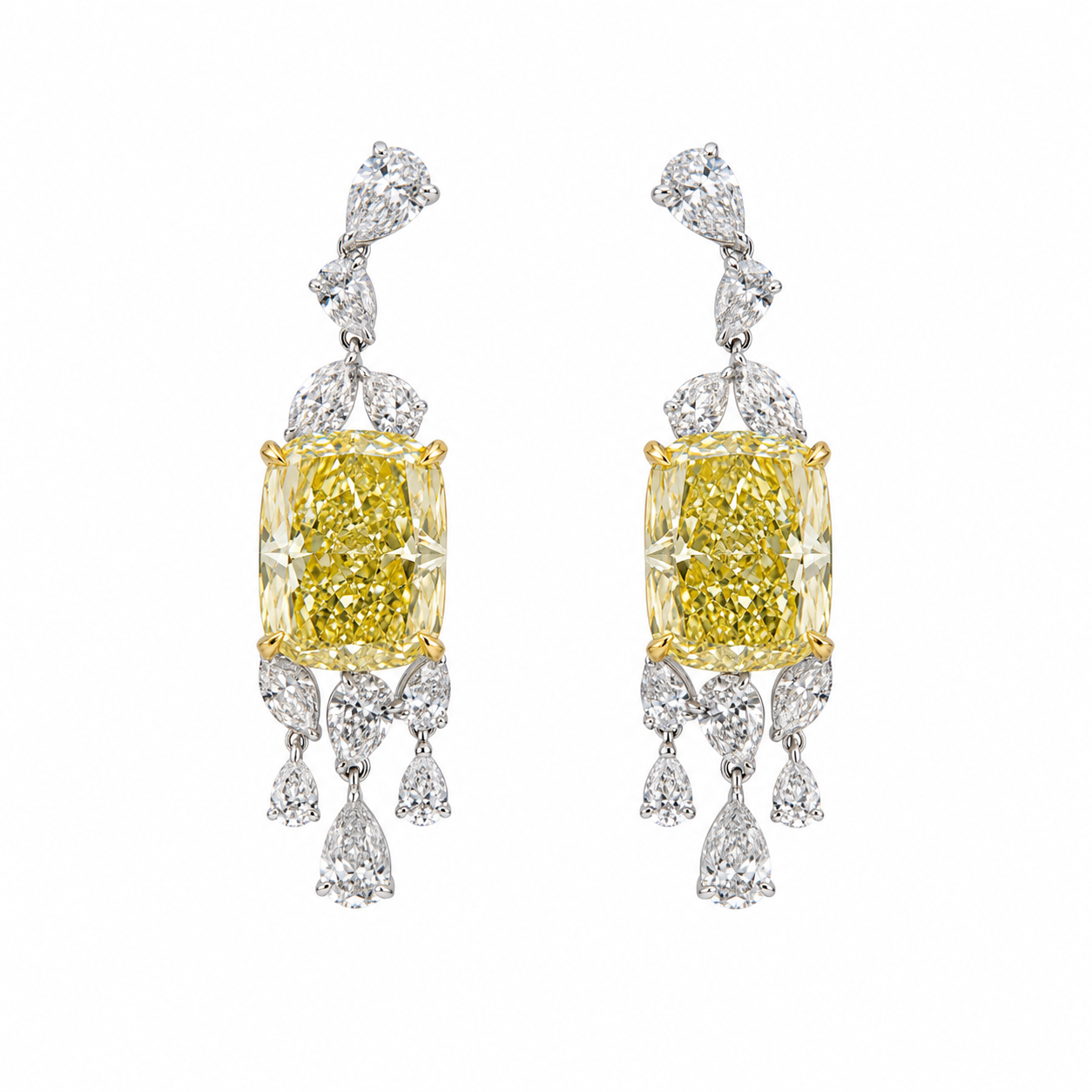 A968B369-09C6-43D6-A1CF-D6B87EAE17F0 5.96ct & 5.90ct Fancy Yellow Diamond Earrings - Image 1