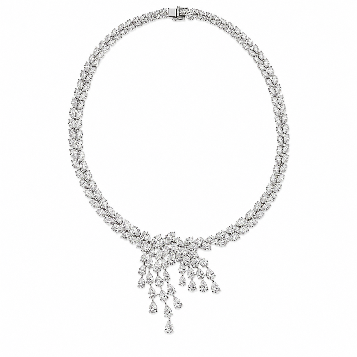 BD89C720-256D-4E21-A7AA-33EA25D08948 27.72ct Pear Shape Diamond Necklace - Image 1