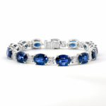 31.41ct Sapphire and Diamond Tennis Bracelet