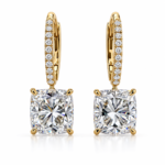 4.05ct x 4.03ct White Diamond Drop Earrings