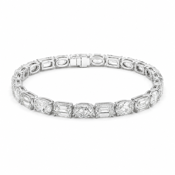 17.25ct Oval and Emerald Diamond Bracelet