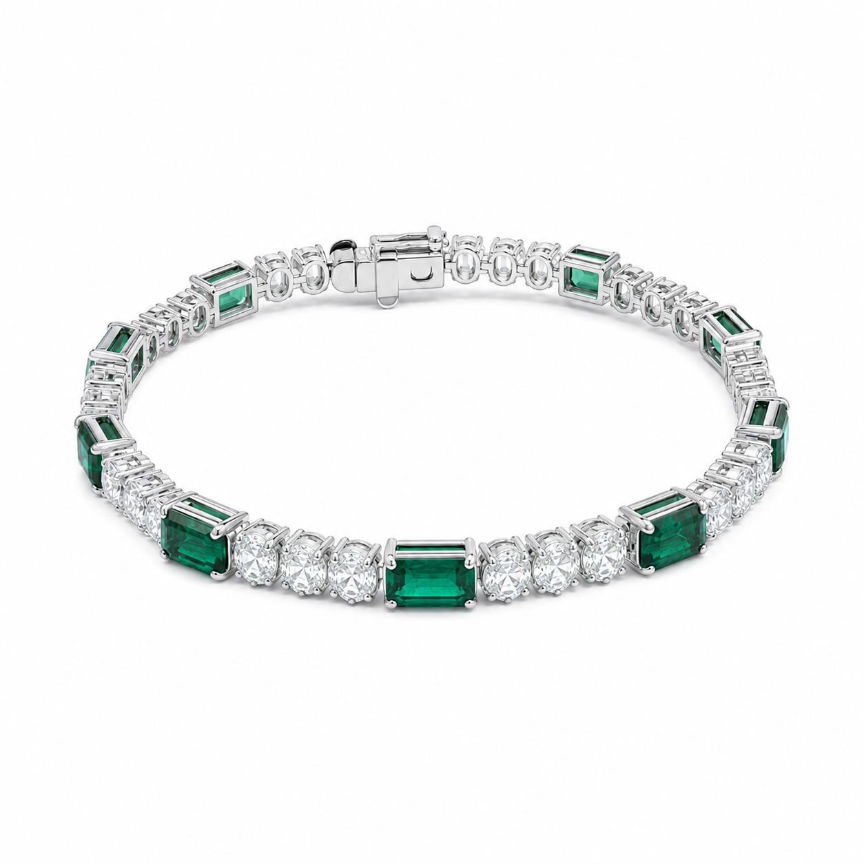 DD547341-2874-4FCE-B8FE-0D078BE1FD65 9.54ct Emerald and 6.52ct Diamond Bracelet - Image 1