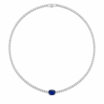 Sapphire and Diamond Tennis Necklace