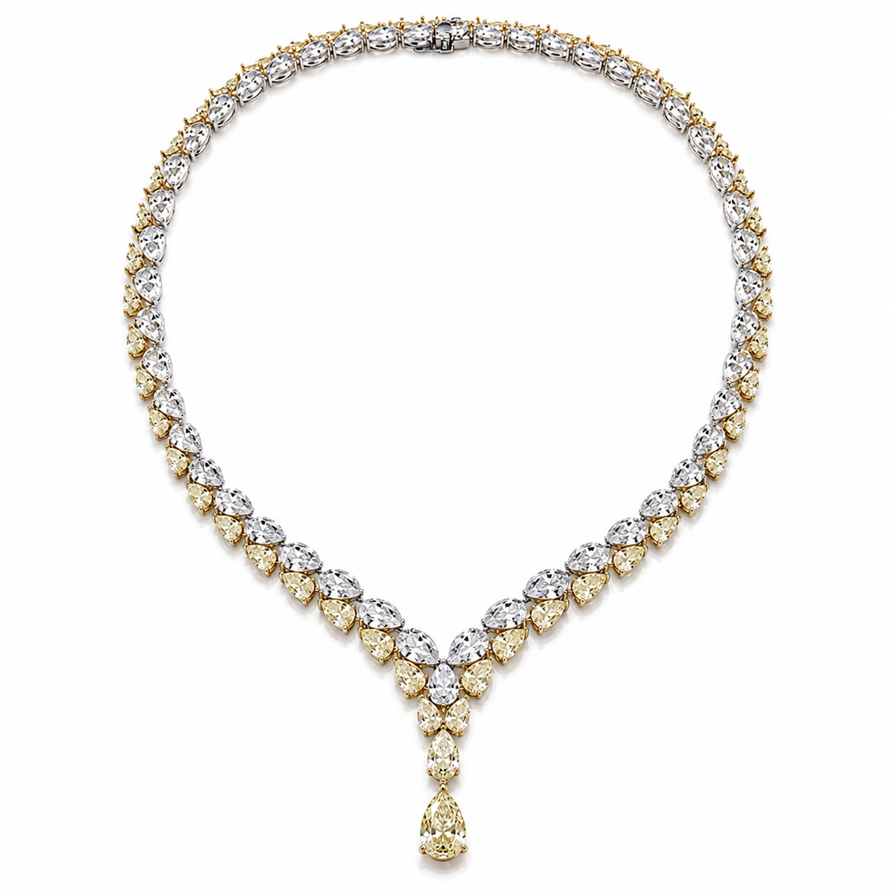 E856AC83-17DF-46A5-9ABF-35CA46D98A1A 54.68ct White and Yellow Diamond Necklace - Image 1